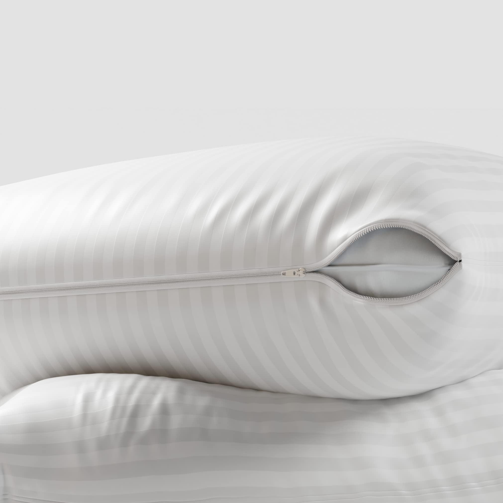 Niagara 2 Pack Pillow Protectors King 20x36 Cotton Sateen Tight Weave High Thread Count 400 Style Zippered White Hotel Quality N