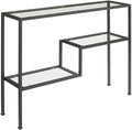 Crosley Furniture Sloane Sofa Console Table with Storage Shelves for Hall, Entryway, or Living Room, Matte Black