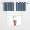 NICETOWN Kitchen Tiers Valances for Small Windows, Stone Blue Small Curtains for Bathroom Blackout Thermal Insulating Curtain fo