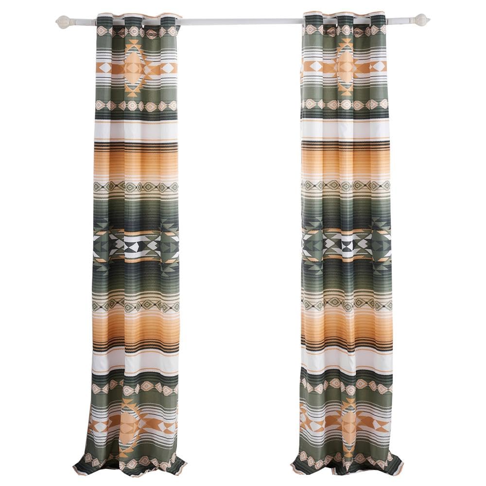 Greenland Home Zuma Curtain Panel Pair Set, 84 x 84 inches, Cactus
