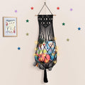 63 Jumbo Stuffed Animal Storage Hammock Corner, Boho Macrame Stuffy Hammock for Wall Ceiling Over Door Hanging Toy Hammock, Bl