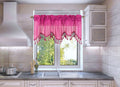 Solid Faux Silk Swag Waterfall Cascade Ascot Window Curtain Valance w/Tassels Trim 55  x18  Wave (1, HOT Pink)