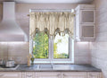 Solid Faux Silk Swag Waterfall Cascade Ascot Window Curtain Valance w/Tassels Trim 55  x18  Wave (1, Taupe TAN)