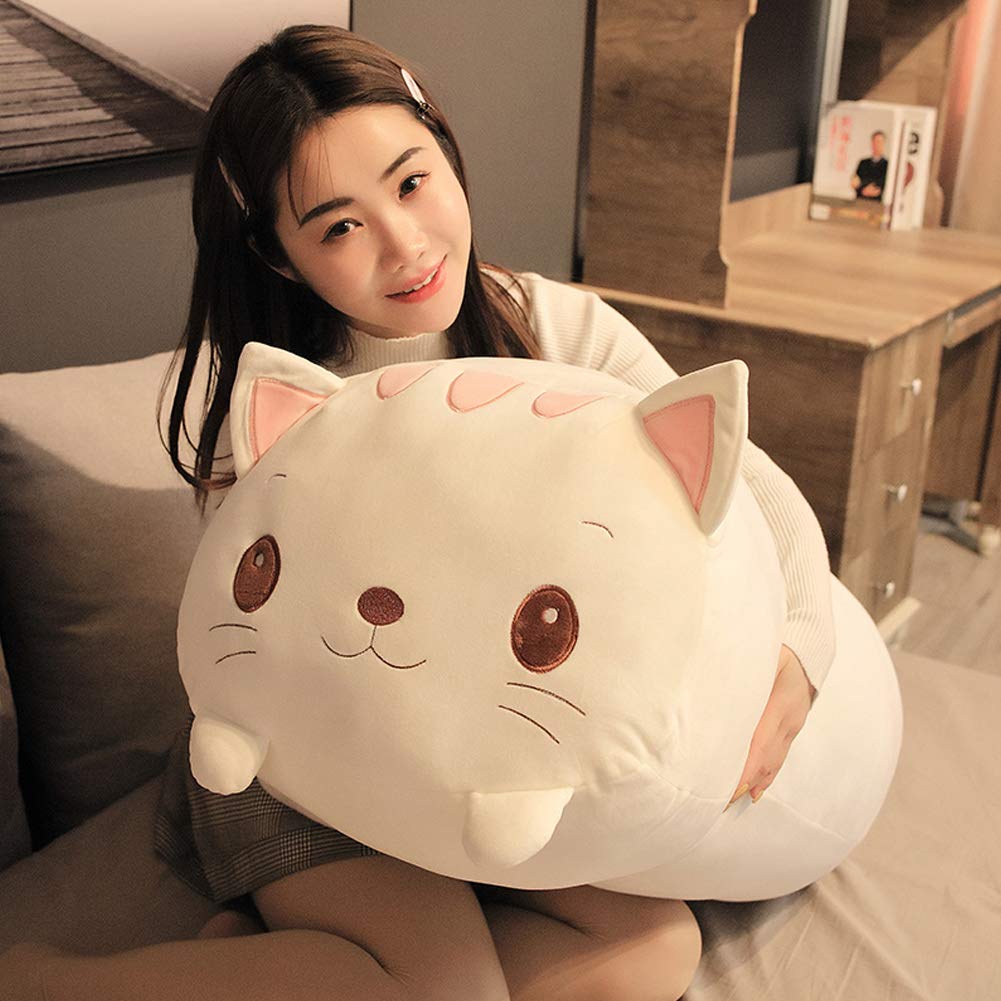 Jensquaify Cat Plush Hugging Pillow, Soft Kitten Cat Stuffed Animal Toy Body Pillow 33.5