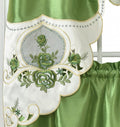 GOHD Golden Ocean Rose Melody 3pcs Kitchen Cafe Curtain Set.Farmhouse Swag and 24 inches Tiers Set for Small Windows. Nice Match