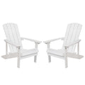 Flash Furniture Charlestown Poly Resin Adirondack Chair - White - All Weather - Indoor/Outdoor - Set of 2