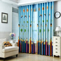 MYRU Absolutely Blackout Curtains for Kids Room,2 Layers Lined Rainbow Curtains for Boys Girls Room,Set of 2 (Colorful Pencil, 2