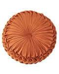 Round Velvet Pillow for Couch Small Handmade Decorative Throw Pillow for Bed Bedroom 13.7    Dark Orange