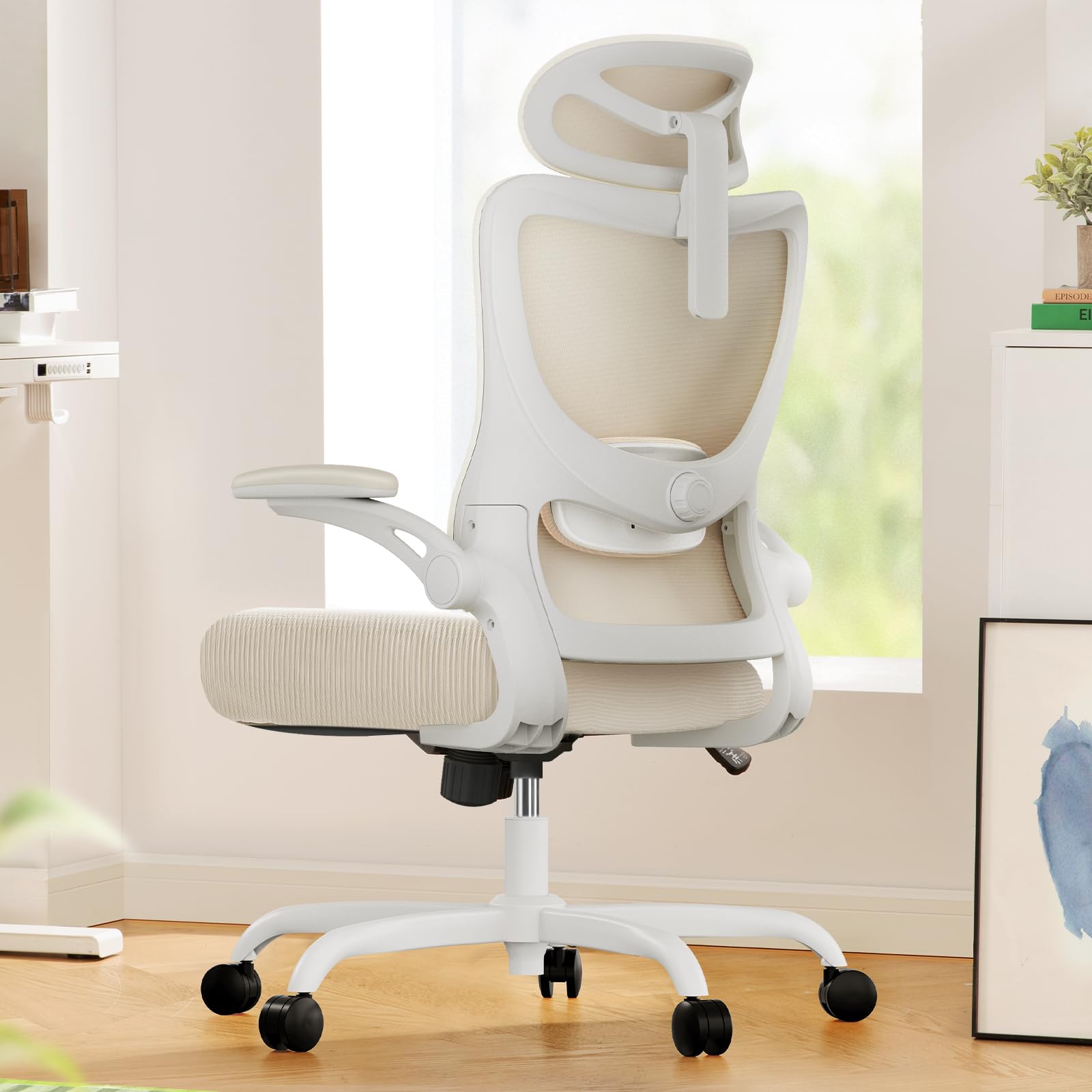 Marsail Ergonomic Office Chair: Office Computer Desk Chair with High Back Mesh and Adjustable Lumbar Support Rolling Work Swivel