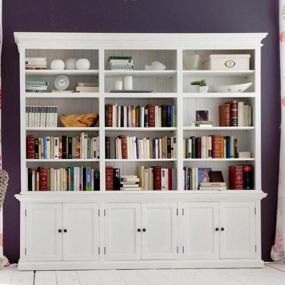 NovaSolo Indoor Modern Home Decorative Furniture Triple-Bay Hutch Unit - White