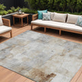 9 X 12 Beige Gray And Khaki Abstract Washable Indoor Outdoor Area Rug