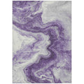 8 X 10 Purple And Silver Abstract Washable Indoor Outdoor Area Rug