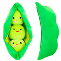Giant Peas in A Pod Plush Toy Pea Pod Pillow Cute Pea Stuffed Toys Plant Doll Various Sizes (Green Beans,19.6/50cm)