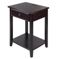 Casual Home Owl Night Stand with USB Port Charging Station and Drawer, 17.5W x 14.25D x 24.5H, Espresso
