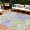 8 X 10 Lavender Mint Green And Beige Abstract Washable Indoor Outdoor Area Rug