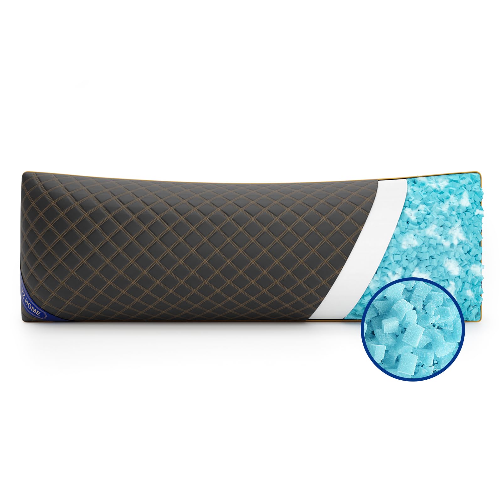 YZ HOME Long Body Pillow for Adults - Firm Body Pillow Insert with Shredded Blue Memory Foam, Adjustable Height, Soft Support fo