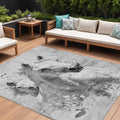10 X 14 Gray And Silver Horse Washable Indoor Outdoor Area Rug