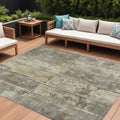 9 X 12 Beige Gold And Khaki Abstract Washable Indoor Outdoor Area Rug