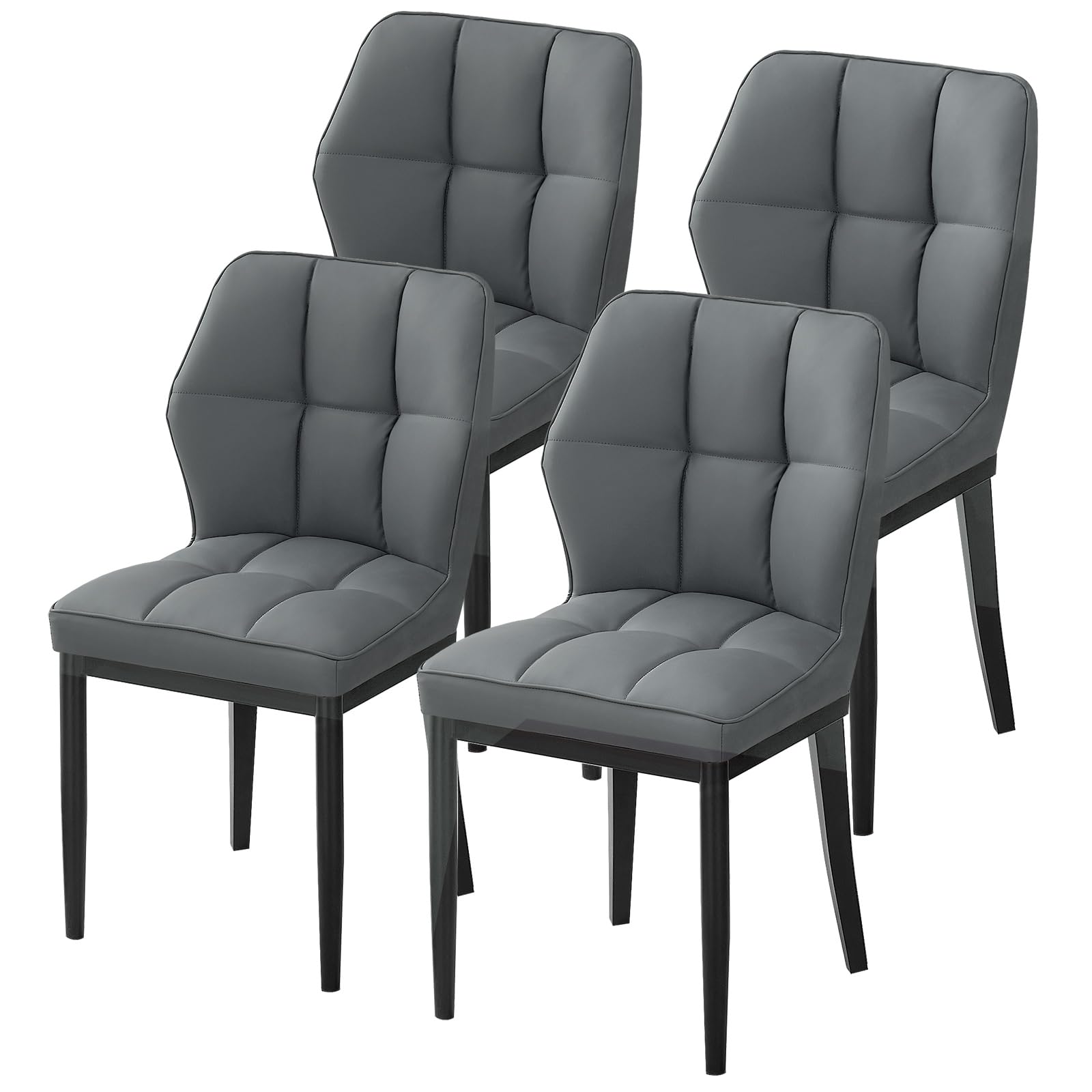 Bekrvio Dining Chairs Set of 4 Mid Century Modern Kitchen Chairs Sillas de Comedor Upholstered Armless Dining Chairs Leather Din