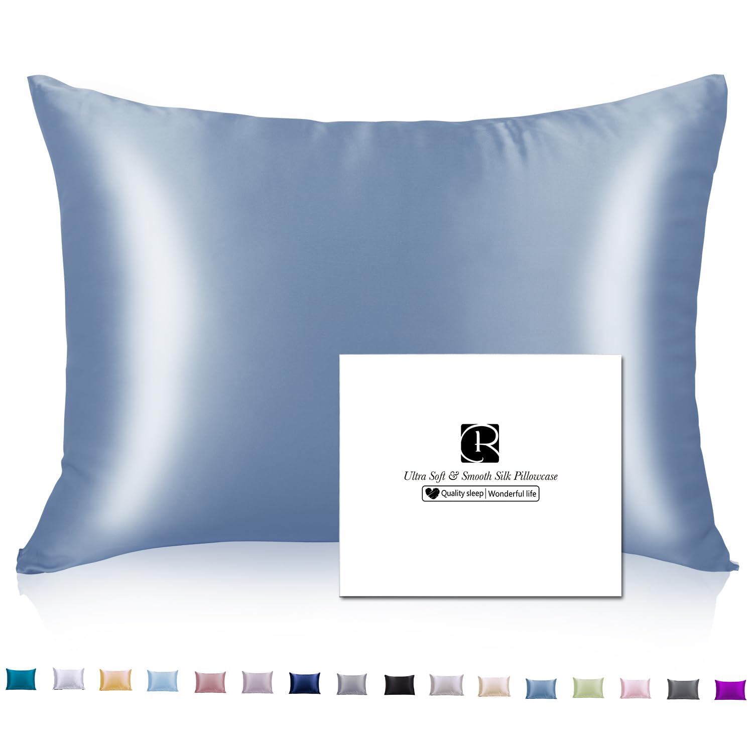 Silk Pillowcase King Size for Hair and Skin with Hidden Zipper, Ravmix Both Sides 21Momme Mulberry Silk Cooling Pillow Case, 20 