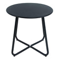 Hoffeorrad Small Metal Side Table 18 - Heavy Duty End Table with Non-Slip Top, Wobble-Free Patio Accent Table for Outdoor/Indoor