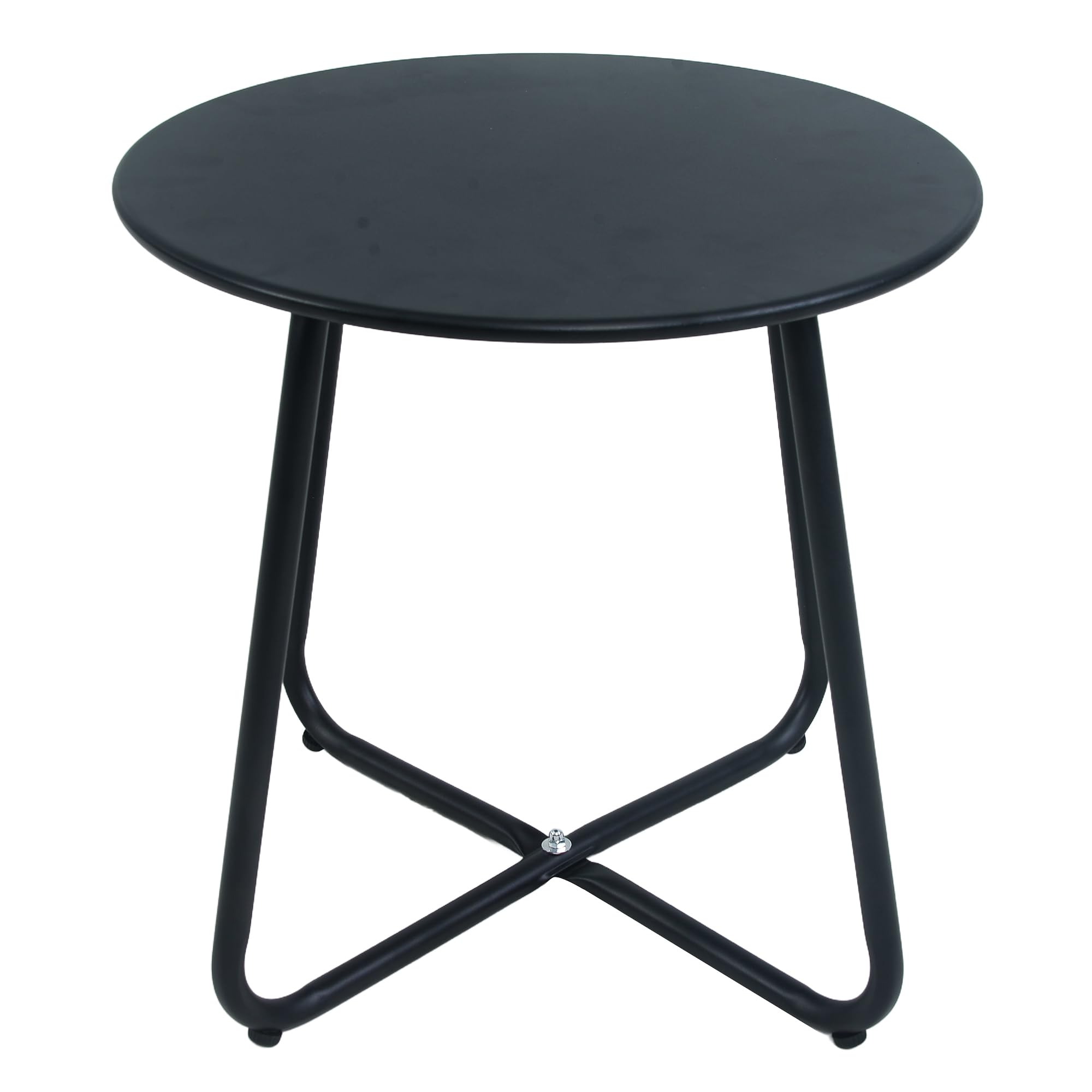 Hoffeorrad Small Metal Side Table 18 - Heavy Duty End Table with Non-Slip Top, Wobble-Free Patio Accent Table for Outdoor/Indoor