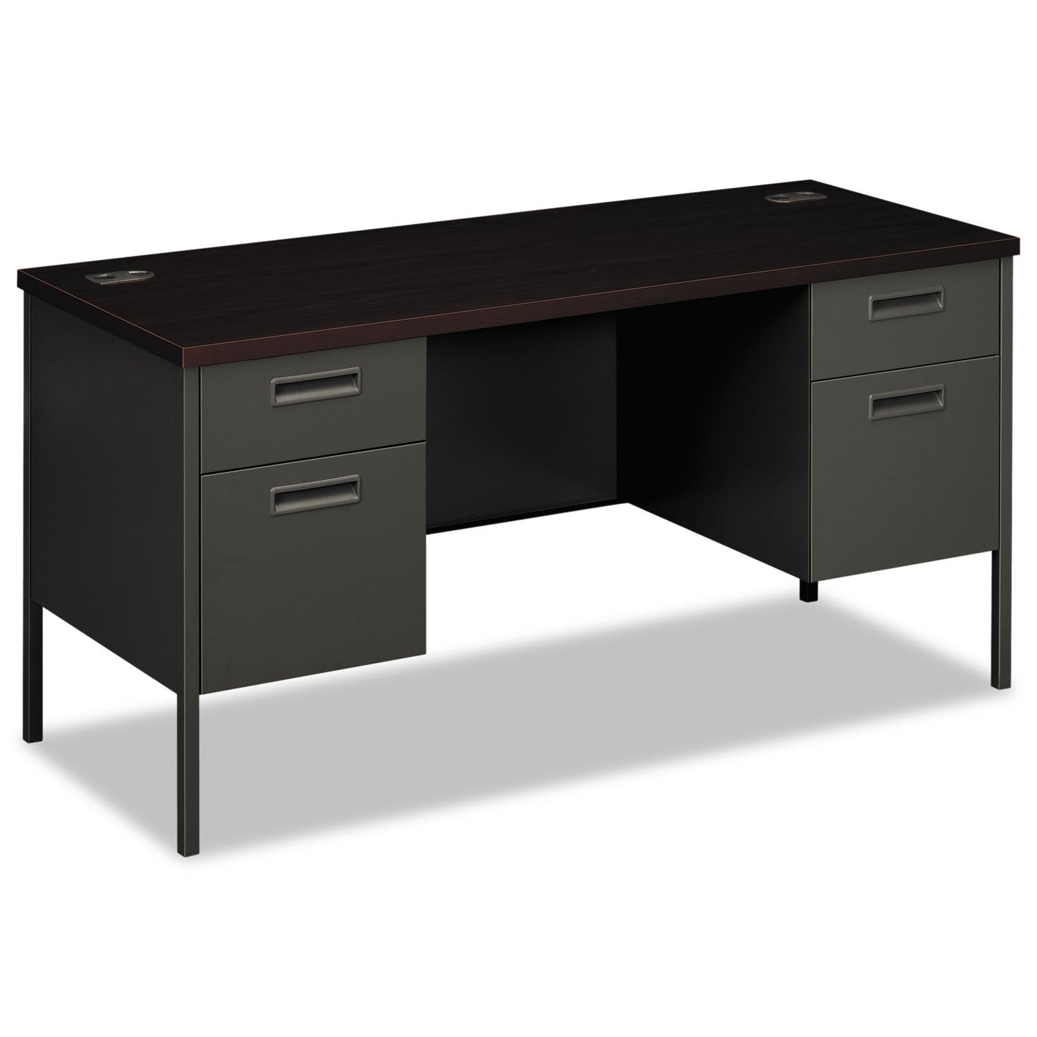 HON P3231NS Metro Series Kneespace Credenza, 60w x 24d x 29 1/2h, Mahogany/Charcoal
