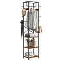 ELYKEN Coat Rack Freestanding, Hall Tree with 3 Storage Shelves and 12 Hooks, Industrial Clothes Rack Stand Organizer for Bedroo