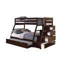 Acme Jason Wooden Twin Over Full Storage Bunk Bed with Trundle in Espresso