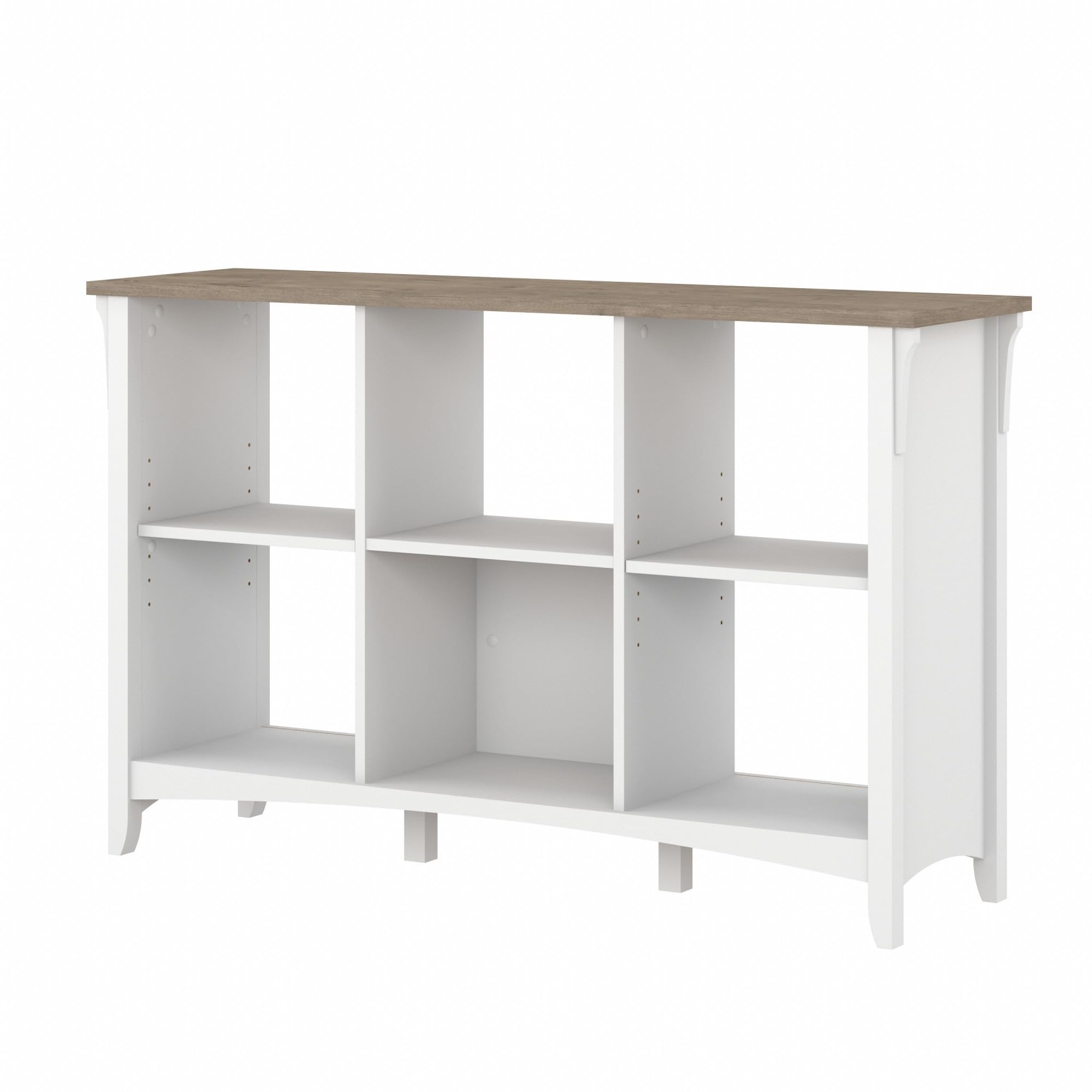 Bush Furniture BSH24462943 Salinas 6-Shelf 30-Inch H Cube Bookcase, Shiplap Gray/Pure White