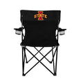 VictoryStore Outdoor Camping Chair - Iowa State University Block I Logo Black Folding Camping Chair with Carry B