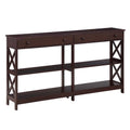 Convenience Concepts Oxford 2-Drawer Console Table with Shelves, 60, Espresso