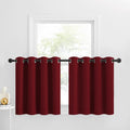 NICETOWN Red Blackout Tiers Window Curtains 30 inch Length 2 Panels, Short Curtain Window Tiers for Home Decor Small Kitchen Chr