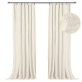 100% Blackout Shield Full Blackout Curtains for Bedroom 108 inch Length 2 Panels Set, Clip Rings/Rod Pocket Faux Linen Black Out