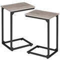 AMHANCIBLE C Shaped Side Table, End Tables Living Room Set of 2, Slide Under Couch Table for Sofa, TV Trays for Bedroom, Small S