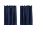 Valea Home Blackout Tiers Curtain for Small Window Rod Pocket Kitchen Curtains Room Darkening Short Curtains for Bedroom, Navy B