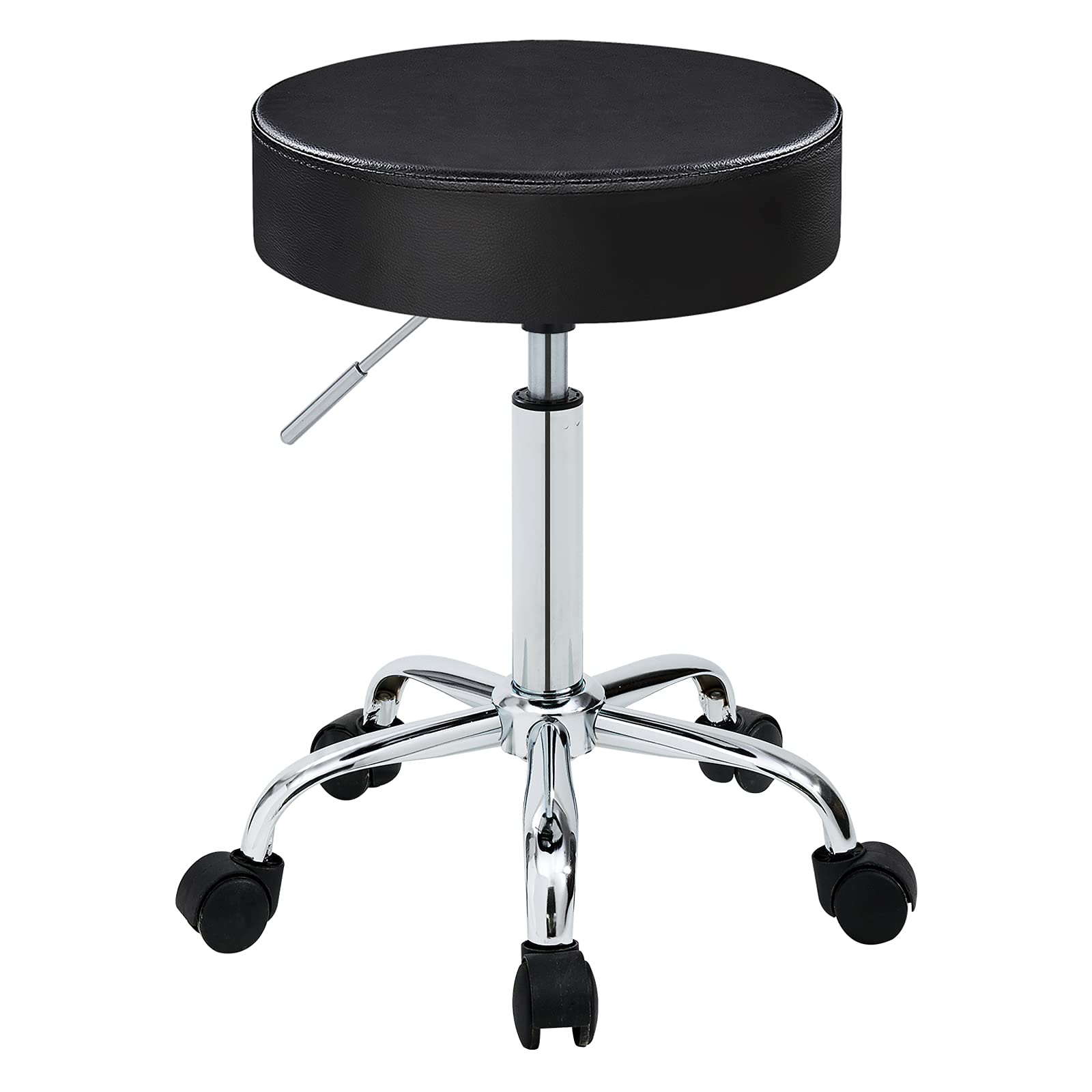 DUHOME 410 Adjustable Height Swivel Medical Clinic Tattoo Spa Salon Stool with Wheels (Black)