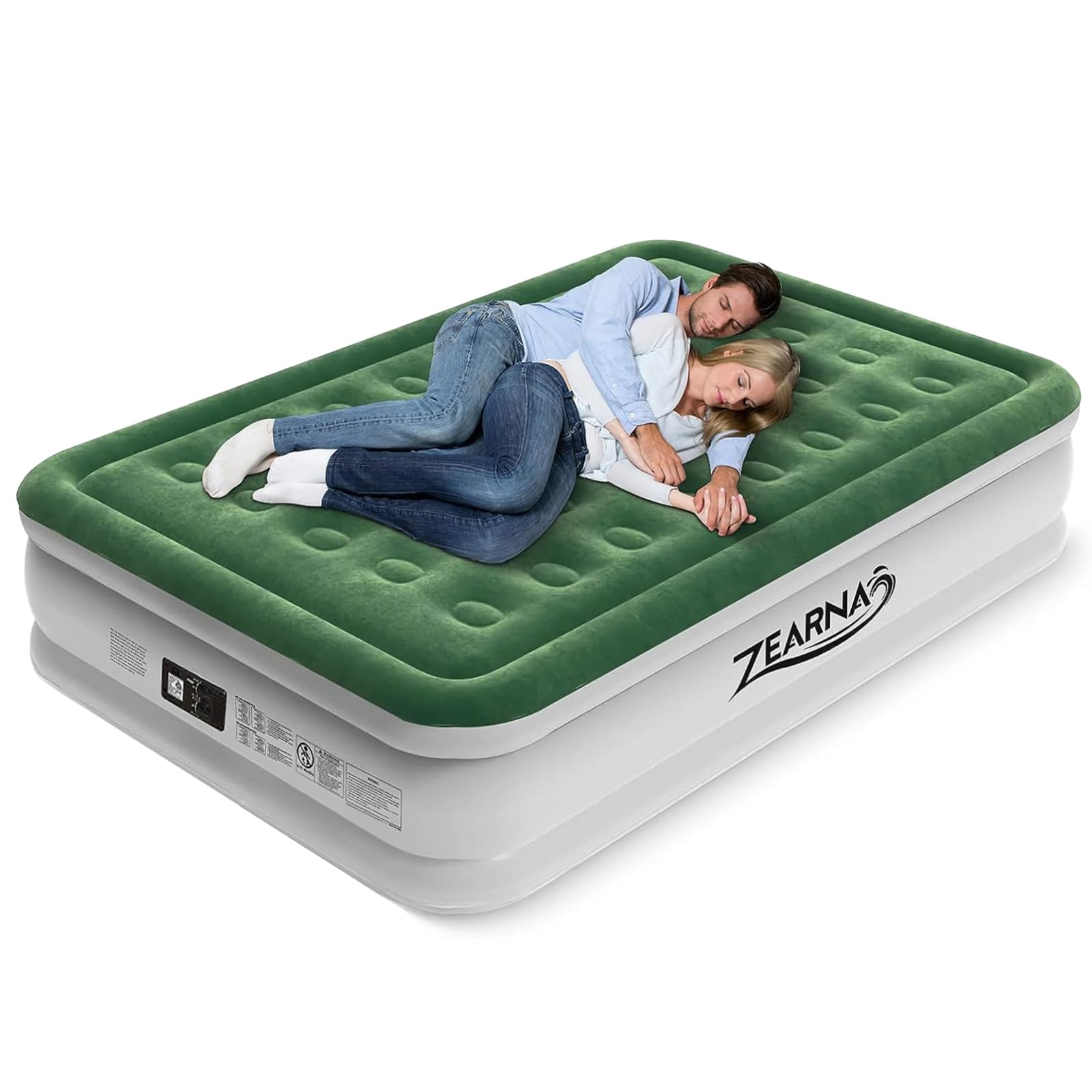 Zearna Air Mattress Queen with Built in Pump - Upgraded Blow Up Bed, 2 Mins Quick Self Inflatable with Double Air Chamber, 18 /6