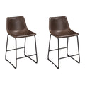 Signature Design by Ashley Centiar 24 Counter Height Modern Bucket Barstool 2 Count, Brown