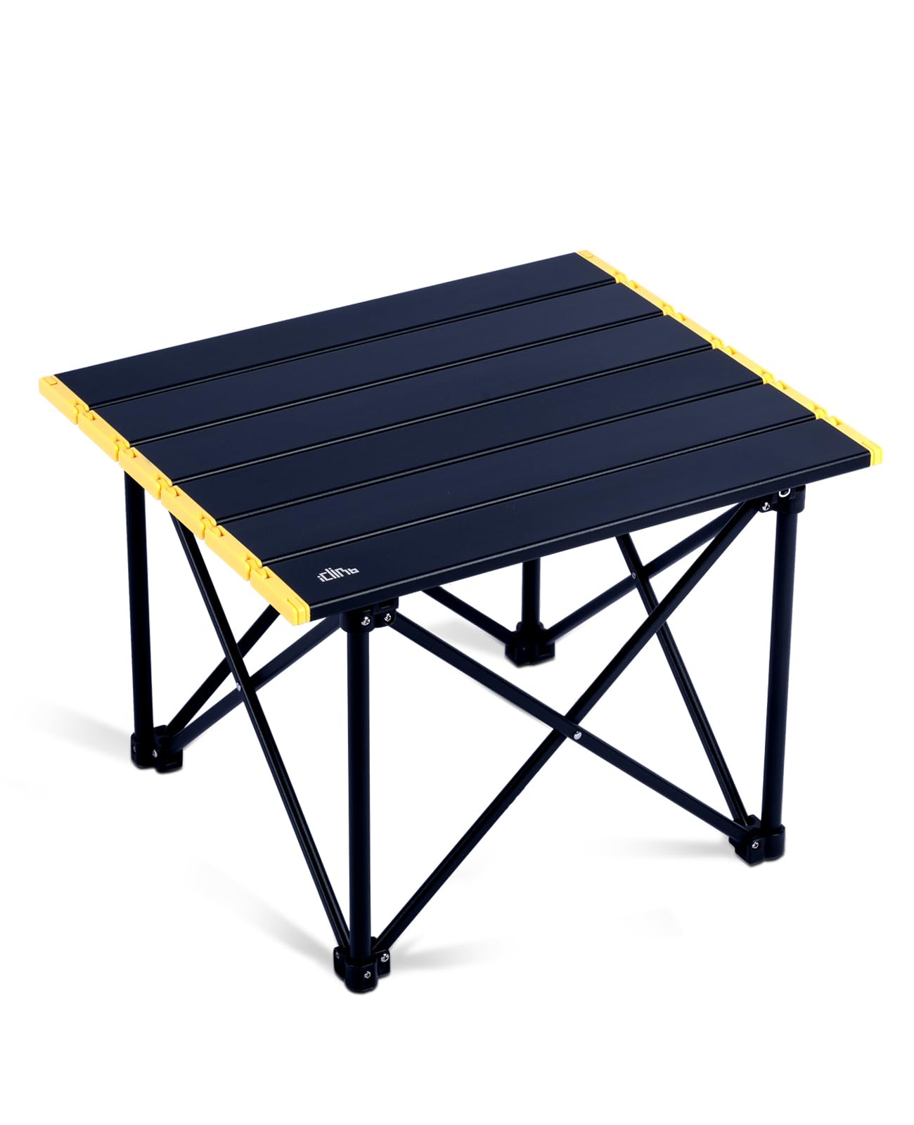 iClimb Ultralight Compact Camping Folding Table with Carry Bag (Reinforced Black - S)