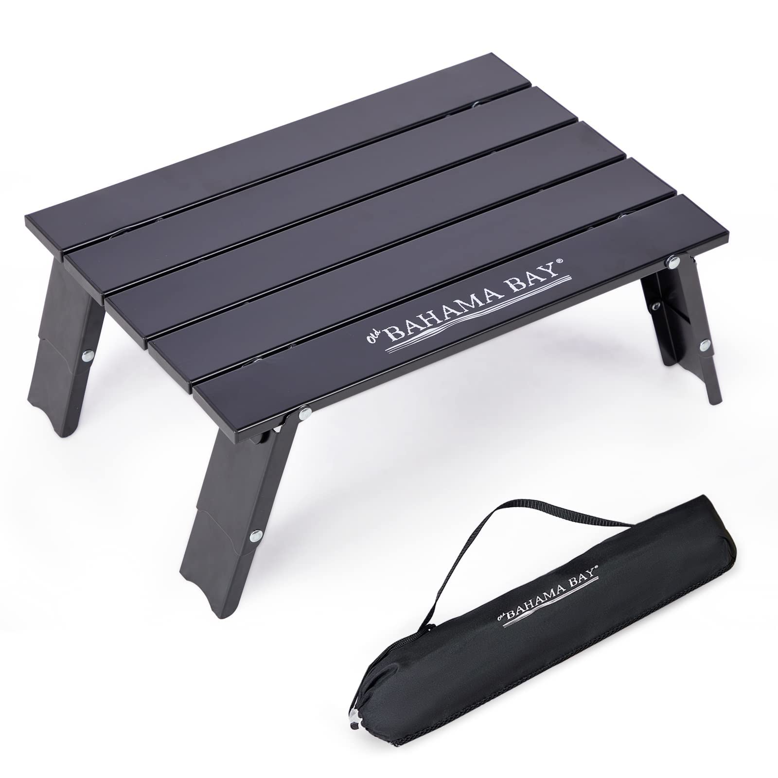 Old Bahama Bay Ultralight Aluminum Mini Table, 66lbs/30kg Weight Capacity, Foldable Small Beach Table with Retractable Legs,Suit