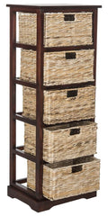 SAFAVIEH Home Collection Vedette Cherry 5-Drawer Wicker Basket Storage Tower (Fully Assembled)
