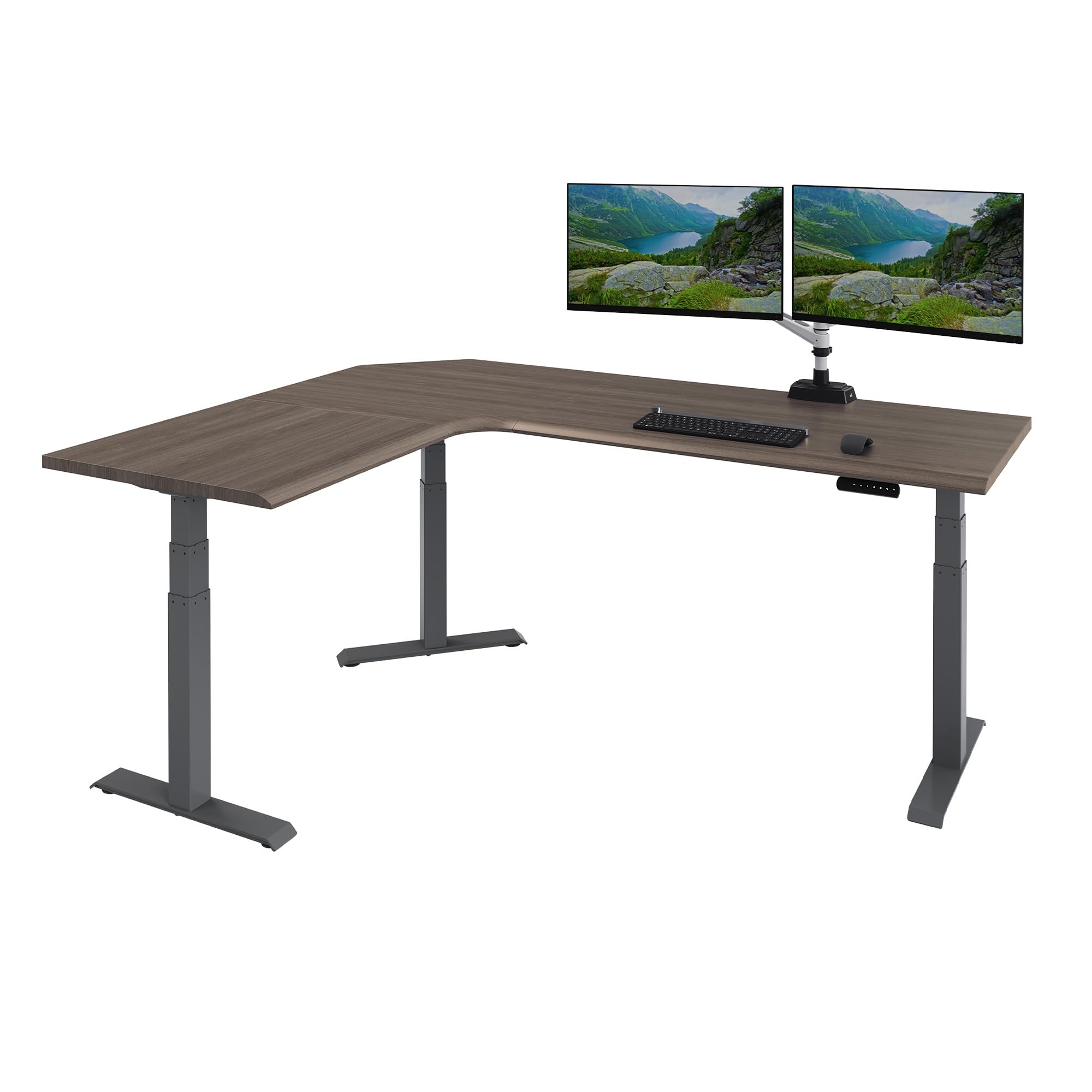 Vari ComfortEdge 80x60 L-Shape Electric Standing Desk - Height Adjustable Sit-Stand VariDesk for Corner Office with Reversible L