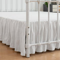 Bed Skirt, Bed Skirt Queen Size, Ruffled Bed Skirt with Split Corners, Queen Bed Skirt 16 Inch Drop, Striped Boho Queen Size Bed