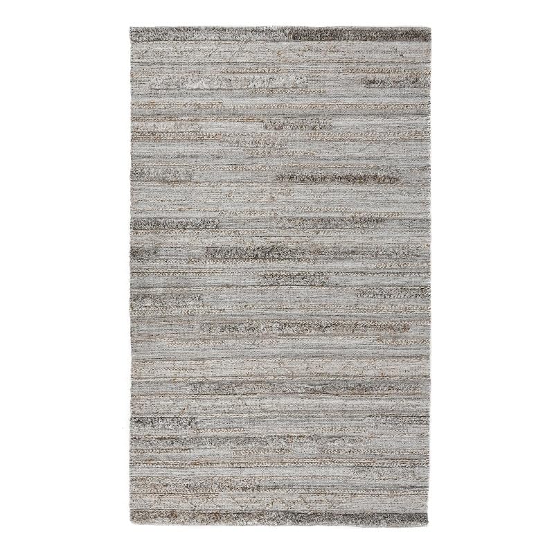 Kosas Home Fallon 24 x 36 Striped Polyester Fabric Area Rug in Gray