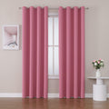 ChrisDowa Grommet Room Darkening Curtains for Bedroom and Living Room - 2 Panels Set Thermal Insulated Blackout Curtains (Pink, 