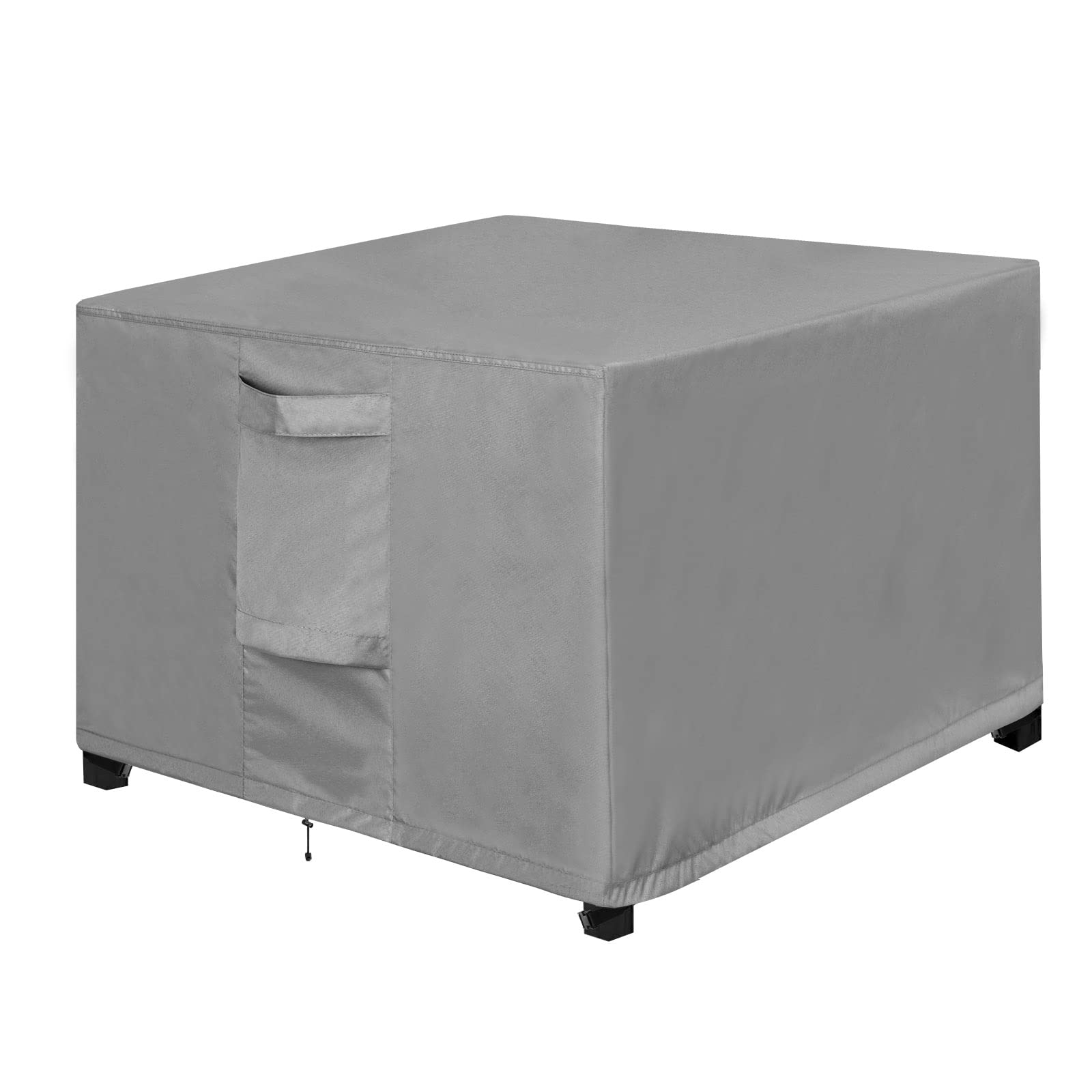 OutdoorLines Outdoor Waterproof Patio Ottoman Covers - Square UV-Proof Patio Side Table Cover Windproof Heavy-Duty Furniture Cov