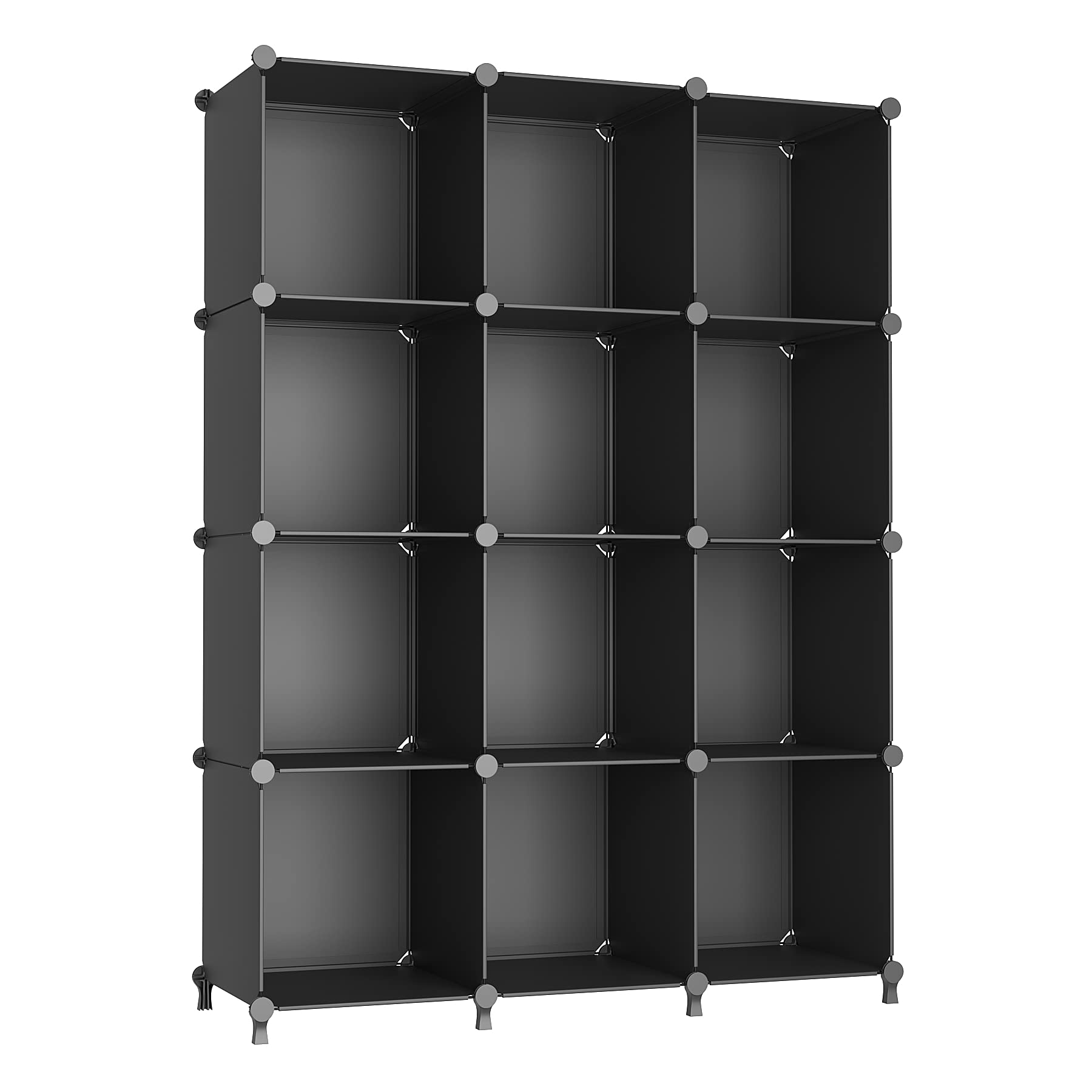AWTATOS Cube Storage Organizer Storage 12 Cube Bookshelf DIY Plastic Closet Storage Shelves with Wooden Mallet, Ideal Storage So