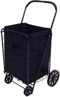 PrimeTrendz Folding Shopping Cart Liner Insert with Top Lid Cover in Black (Liner Cover Only).