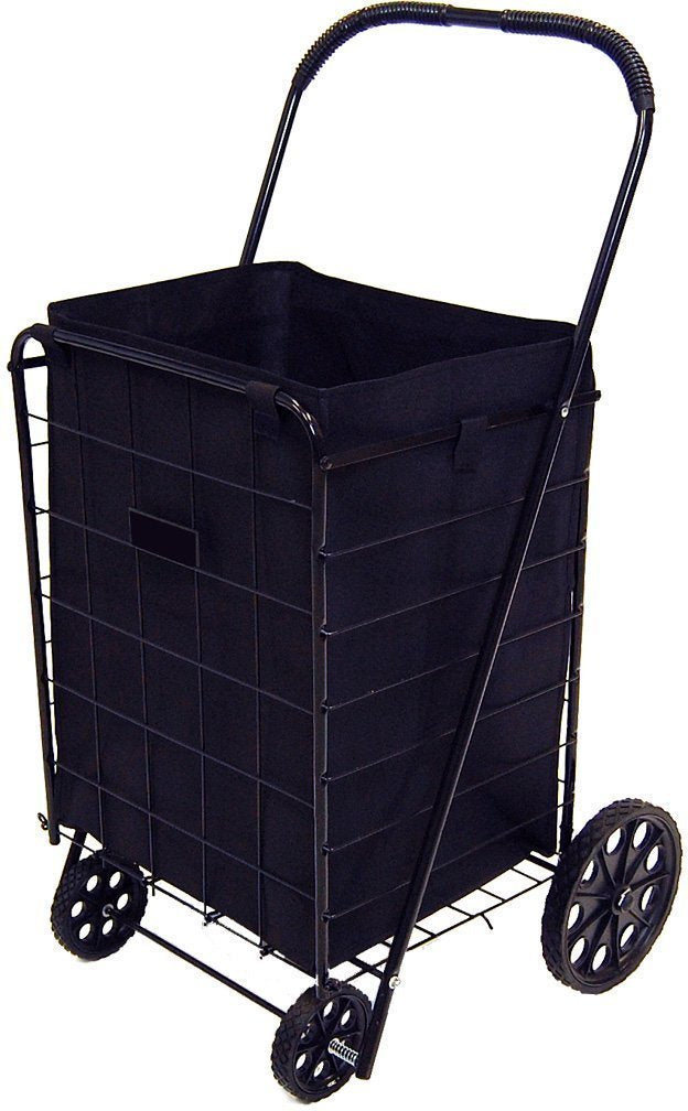 PrimeTrendz Folding Shopping Cart Liner Insert with Top Lid Cover in Black (Liner Cover Only).